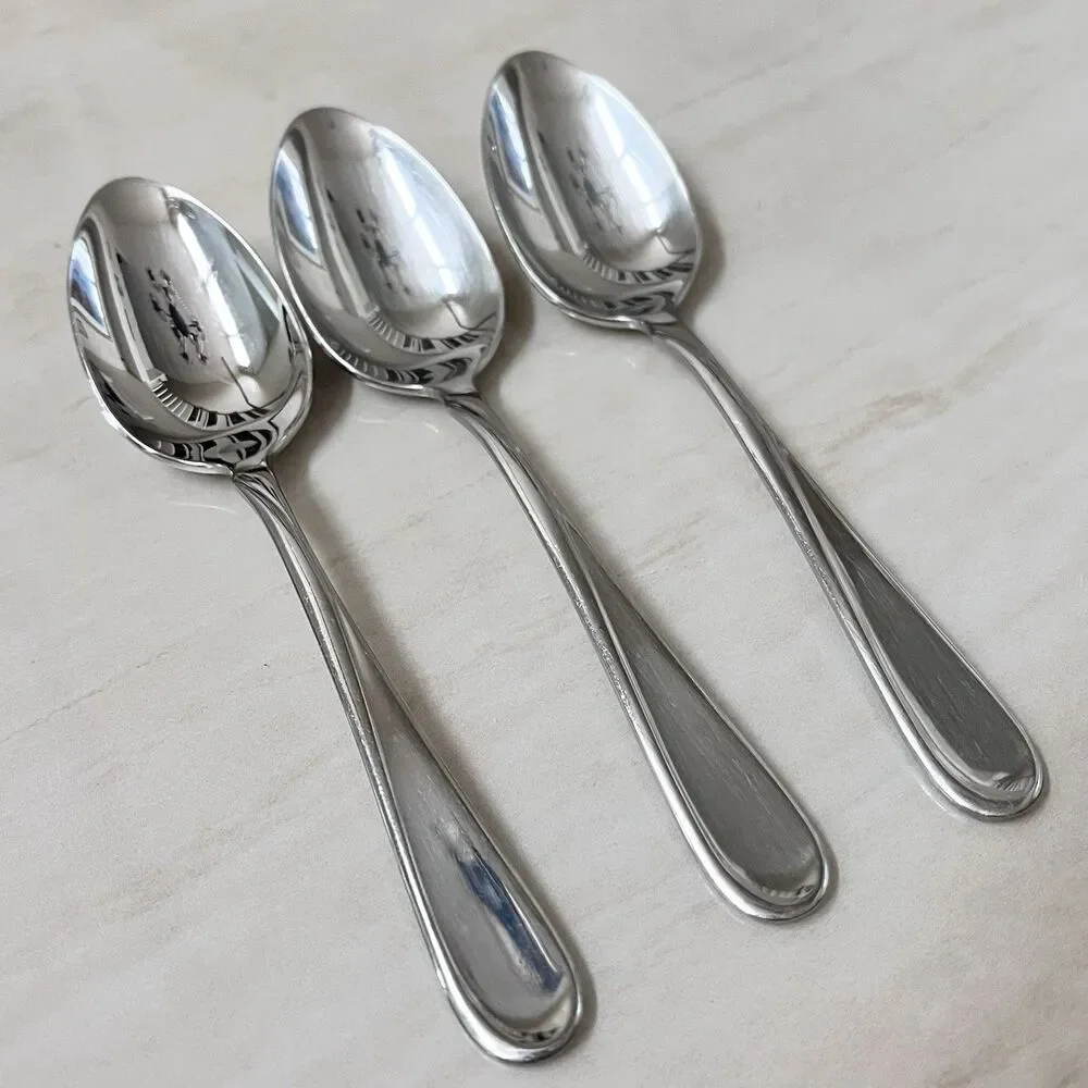 3pc ONEIDA Flight-Reliance Stainless Oval Soup Spoon 6 3/4” Glossy Flatware USA